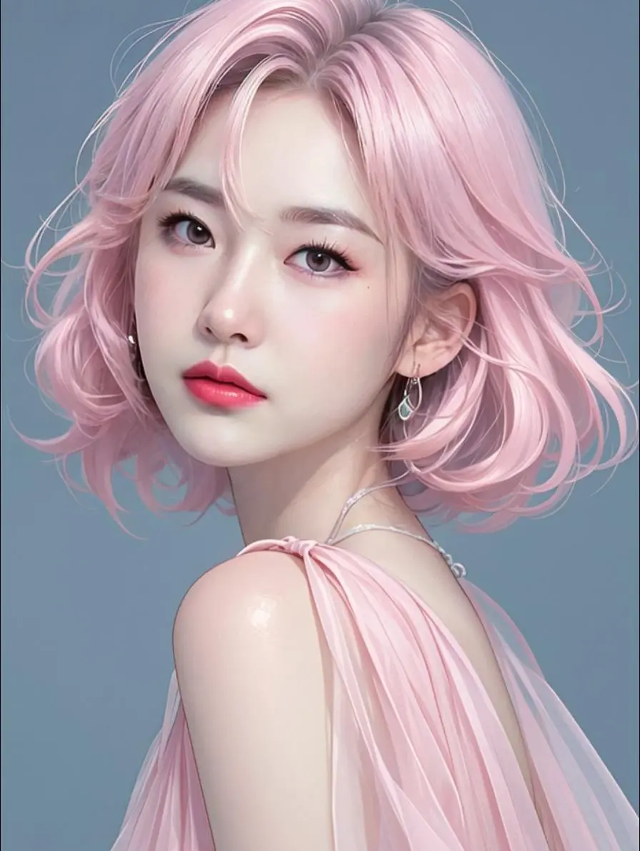 AI粉纱慵懒回眸