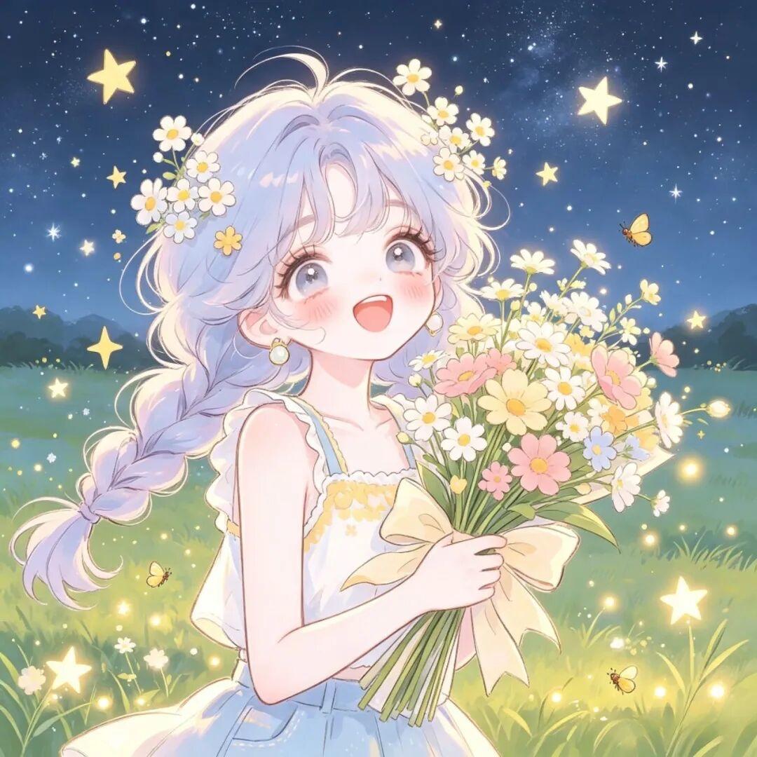 女生头像｜携一束繁花，共赏漫天星辰