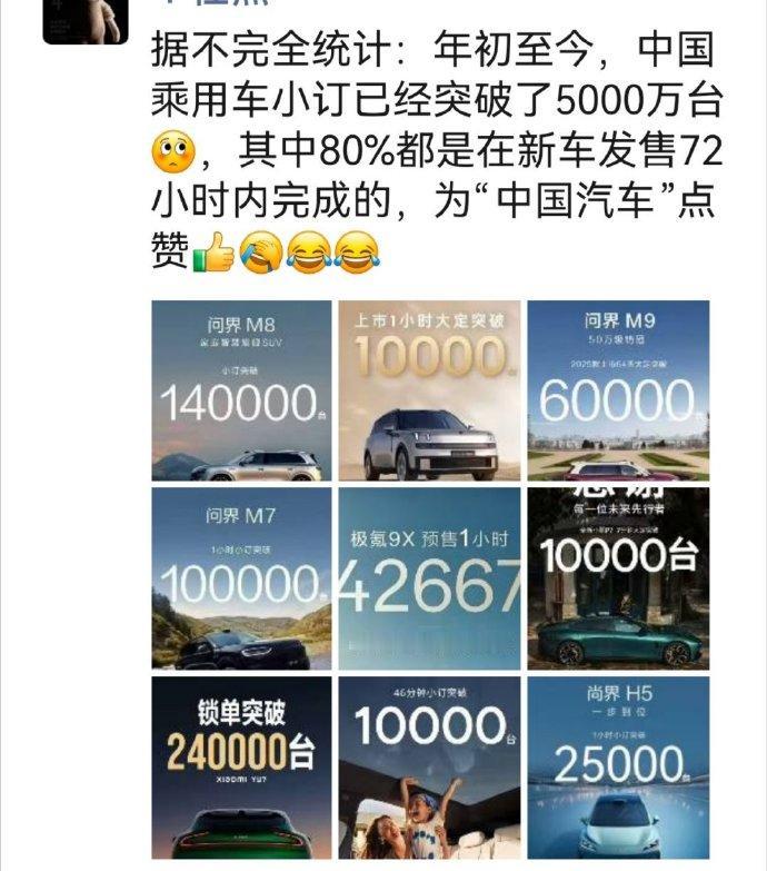 我终于知道车企热衷于发布小订战报的真正原因了，大写的服！