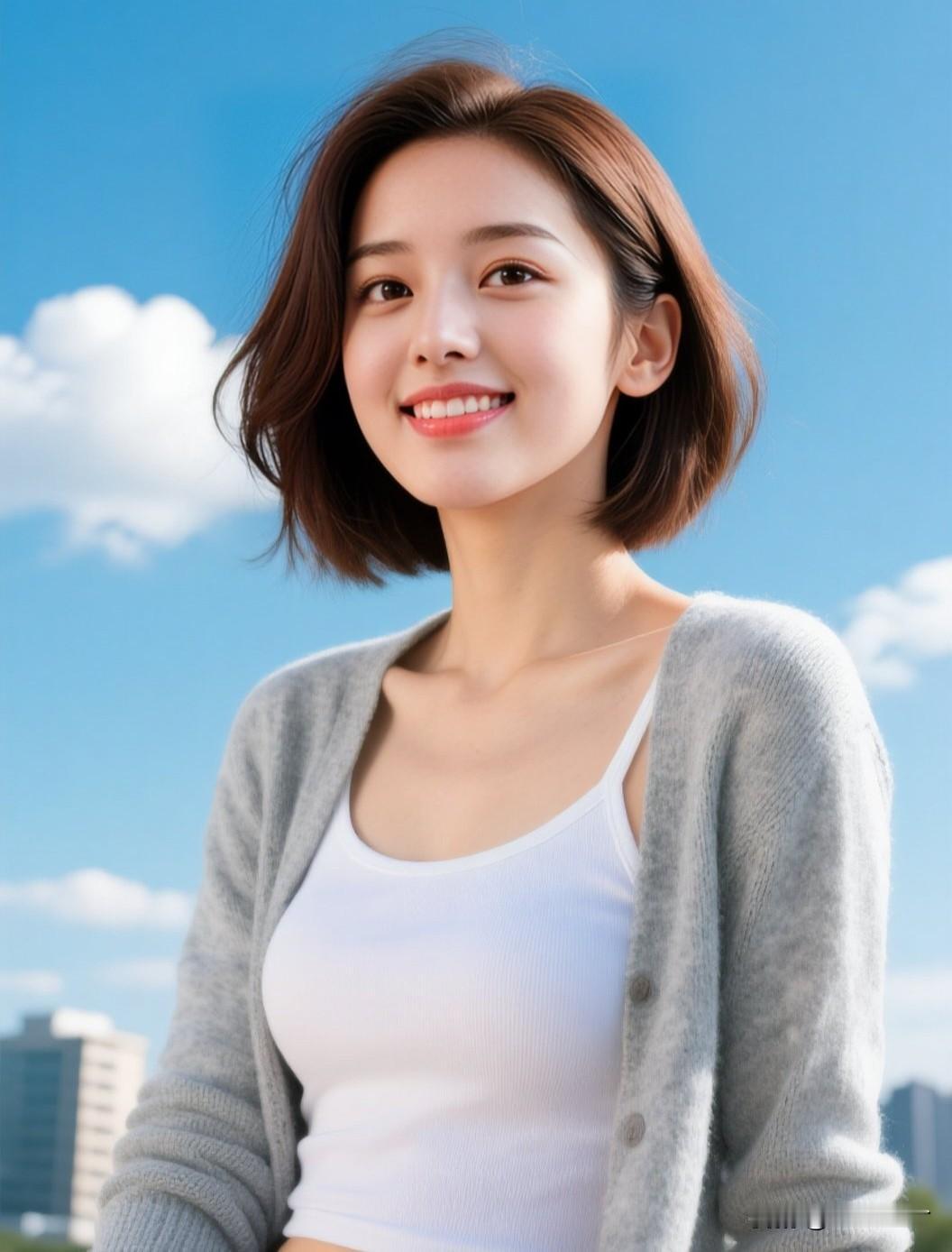 笑颜如花绽，春光满面生。