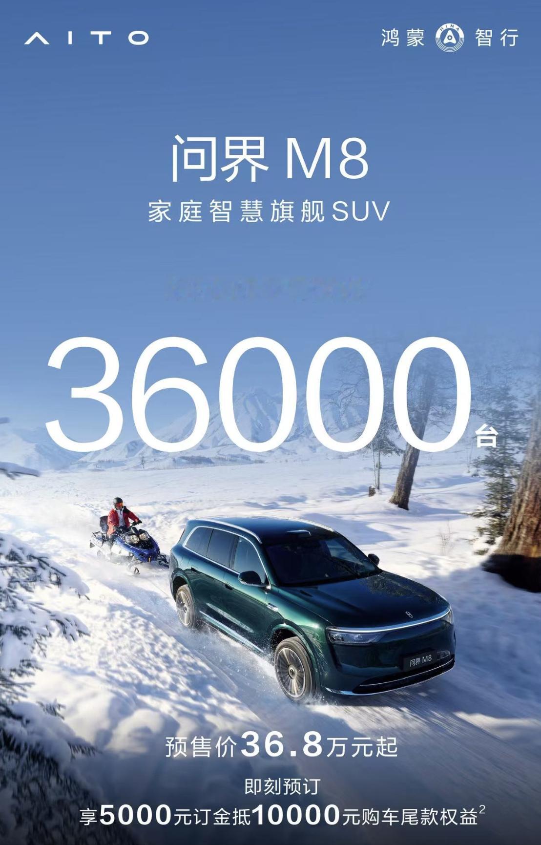 火力全开！！问界M9 2025款36小时小订突破18000台，问界M8 36小时