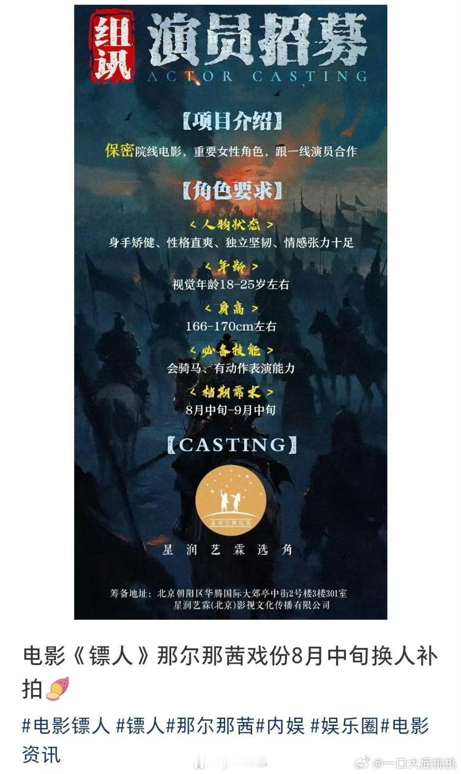 镖人女主要换人补拍了，这种情况乌尔善要赔钱吗 ​​​