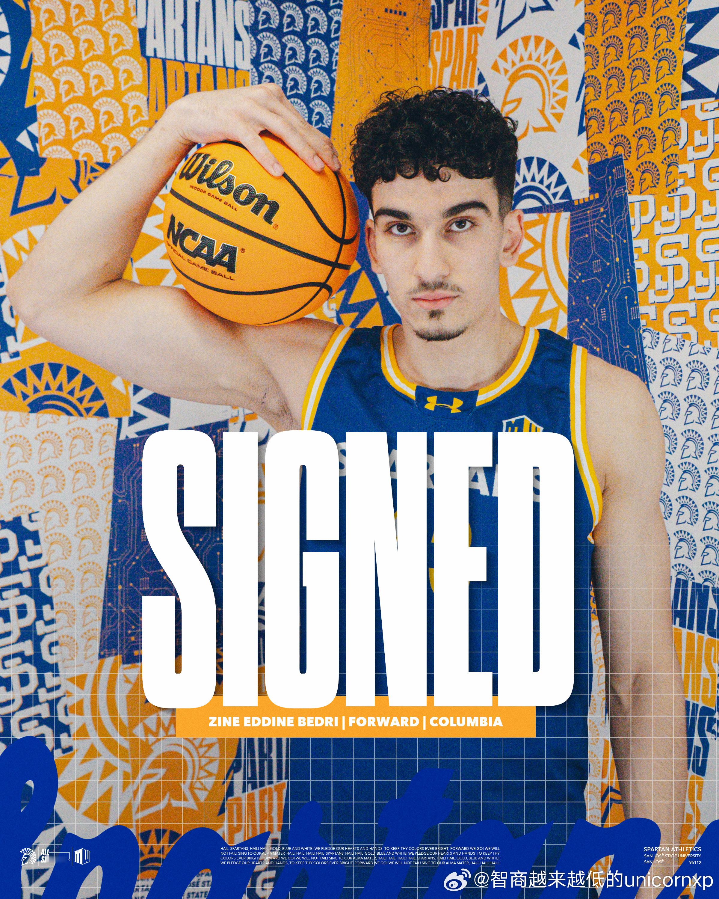 卡塔尔国家队内线Zine Eddine Bedri转校至圣何塞州立大学NCAA 