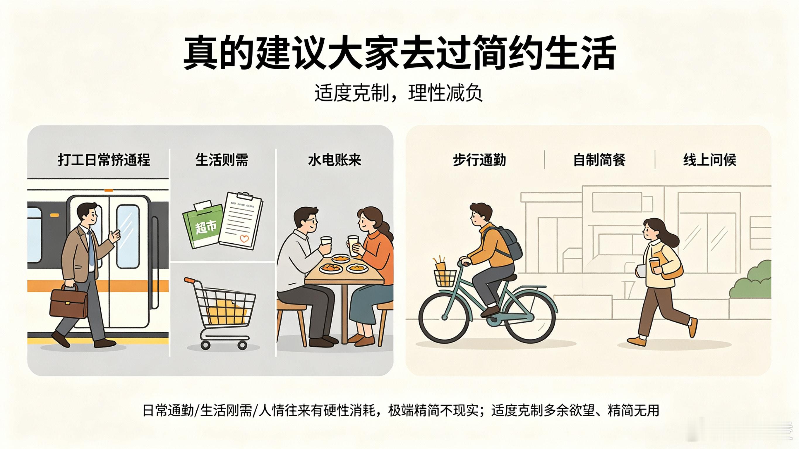真的建议大家去过简约生活  简约生活值得提倡，但对普通民众很难完全照搬。日常通勤