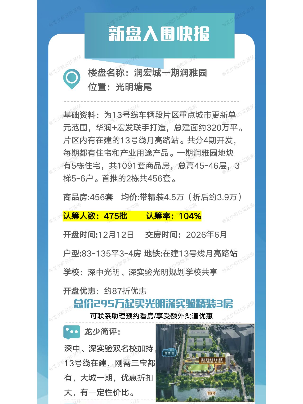 光明润宏城一期润雅园入围快报