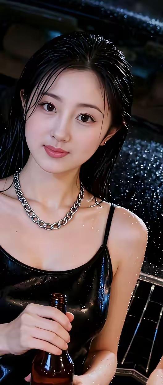 雨中漫步，湿漉漉的诱惑，夜晚的迷人魅力💝🌸🍀