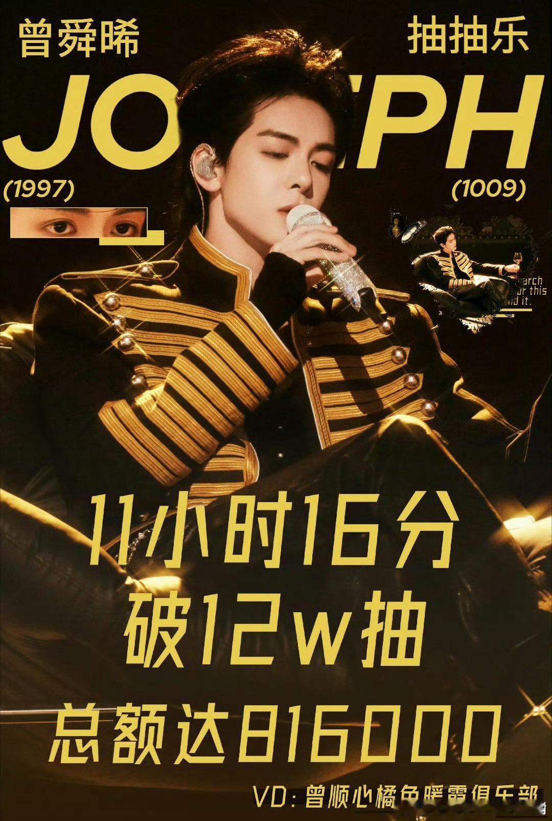 曾舜晞家ccl上线11小时突破12万抽，金额高达81.6w！ 