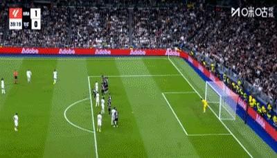 中圈附近直接起脚吊射，60多米开外破门。居莱尔这一球，把皇马队史最远进球纪录给破