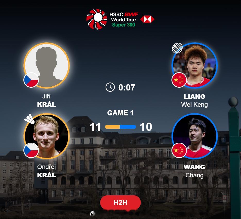 男双 1/4赛 伊日/克雷尔 11-10 梁伟铿(2)/王昶2026年德国羽毛球