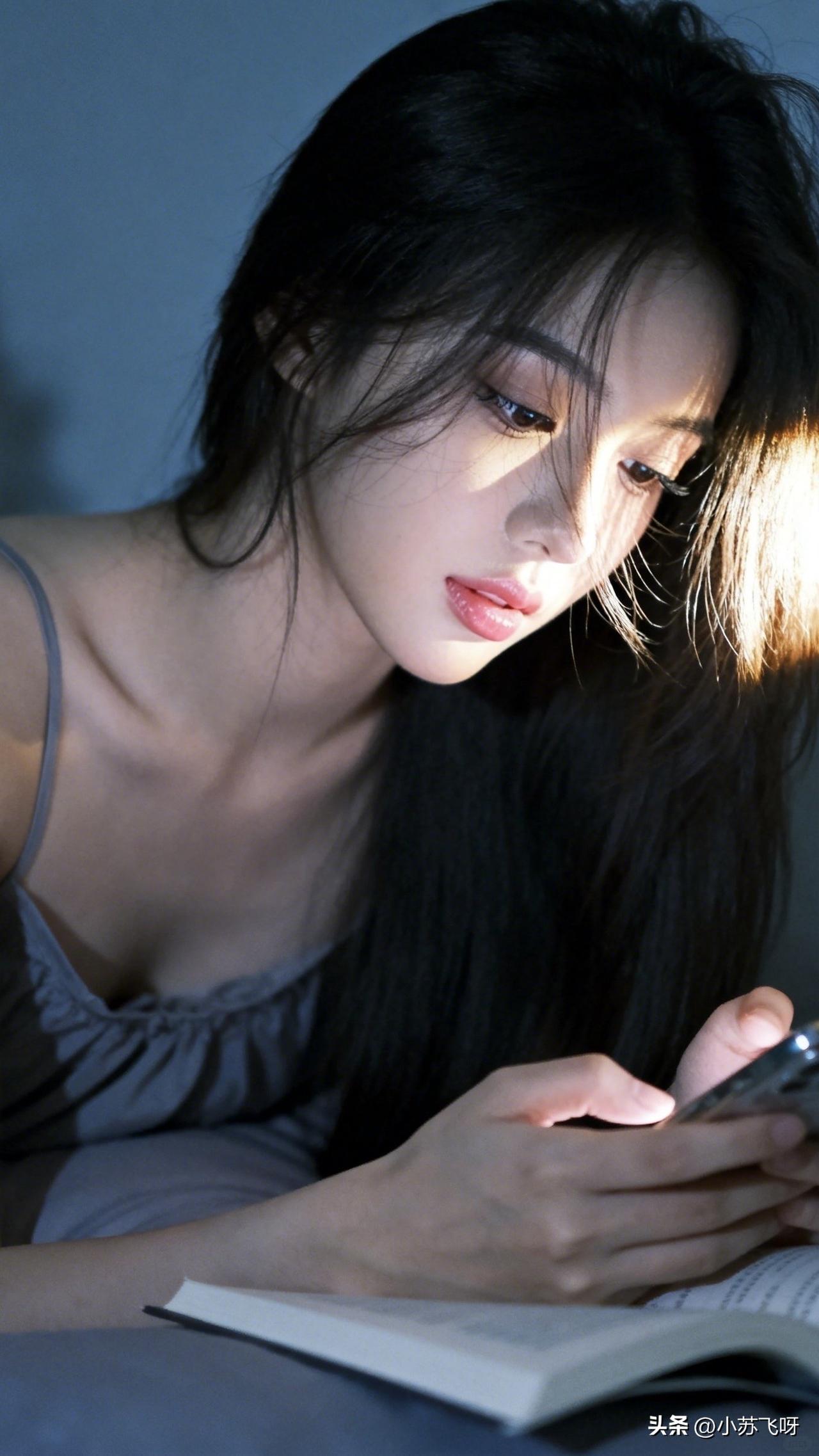 ：夜已深，读一本好书，玩一波手机，品一方柔情，书里碎碎念，心中满怀盈～晚安😘