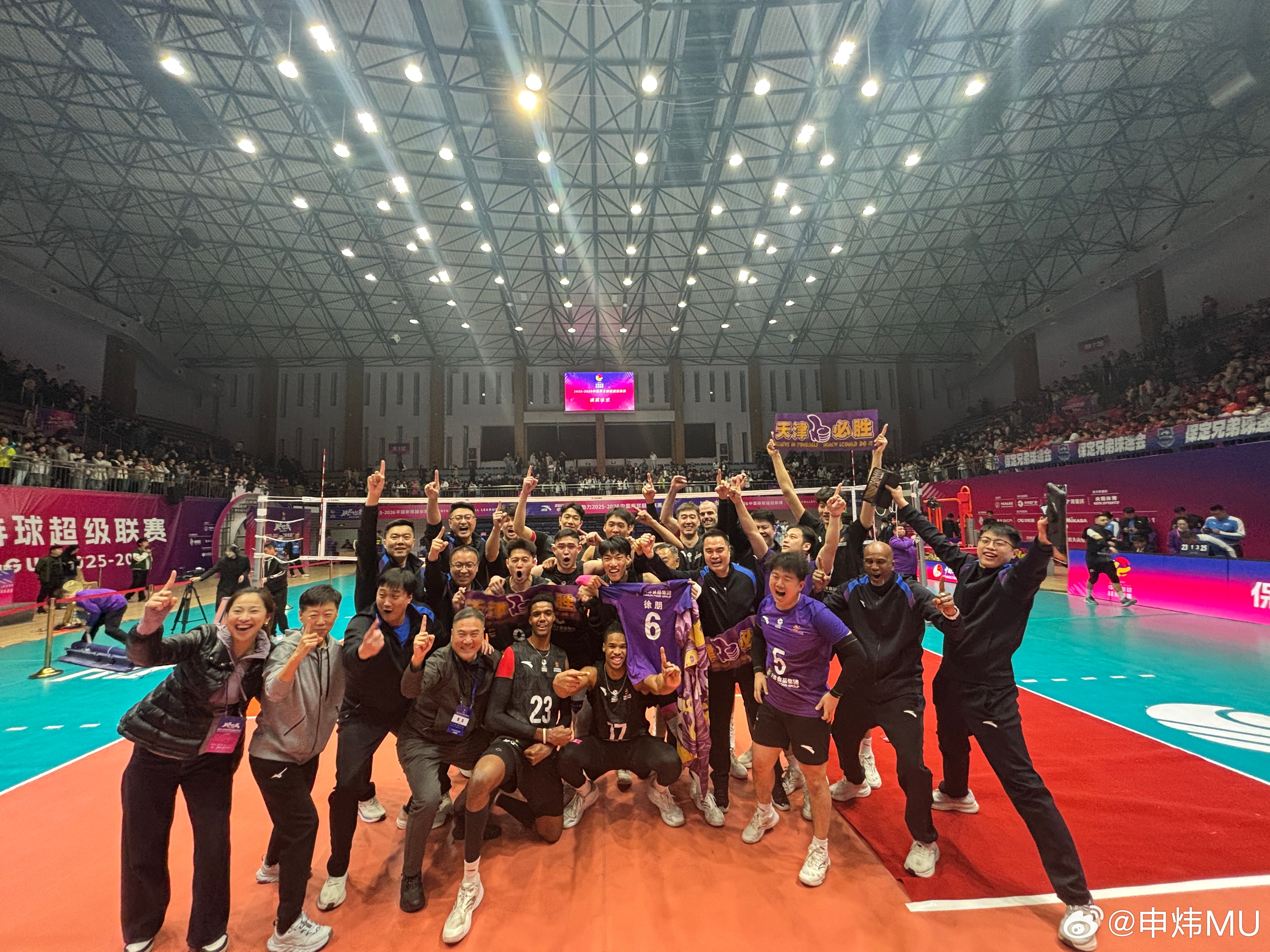 天津男排夺冠，津门虎加油 