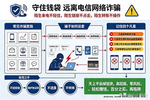 警惕网络电信诈骗，守住自己的钱袋子