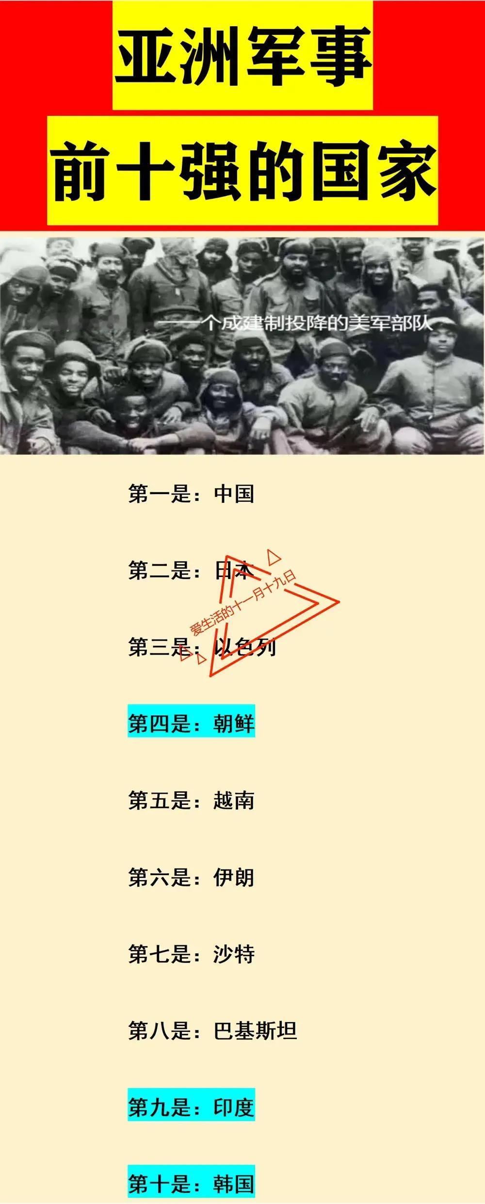 亚洲国家的军事排名，今天看了一篇亚洲的军事排名的文章中国是第一，日本第二位，越南