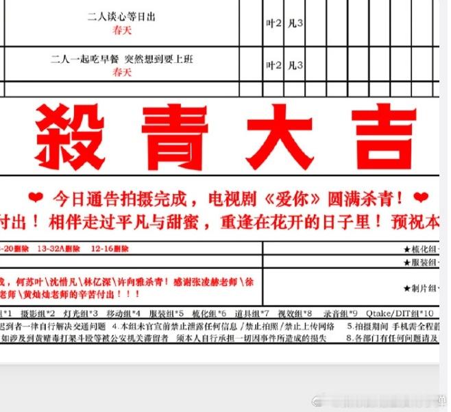 #张凌赫新剧爱你杀青# 张凌赫《爱你》结束拍摄，何苏叶即将与我们见面，期待精彩呈