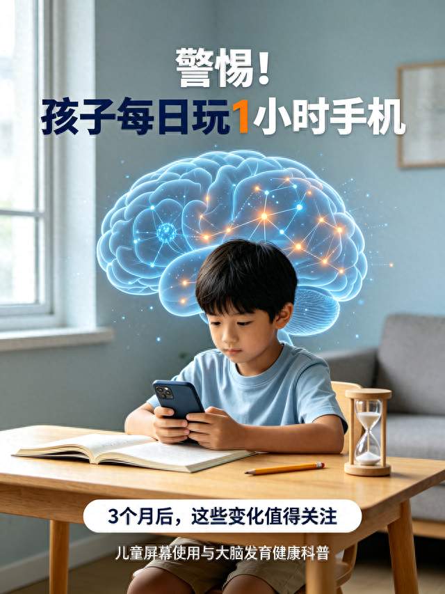 警惕！孩子每日玩1小时手机，3个月后大脑损伤清晰可见！