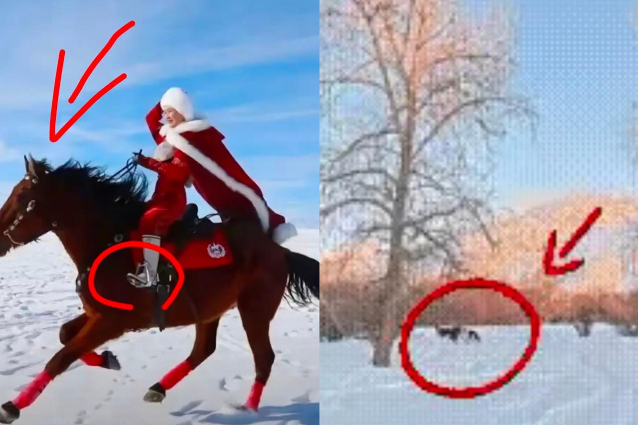 不信你看这张图，
​她平常的骑马的习惯，居然马蹬踩的太
往里面了，懂马术的人都知