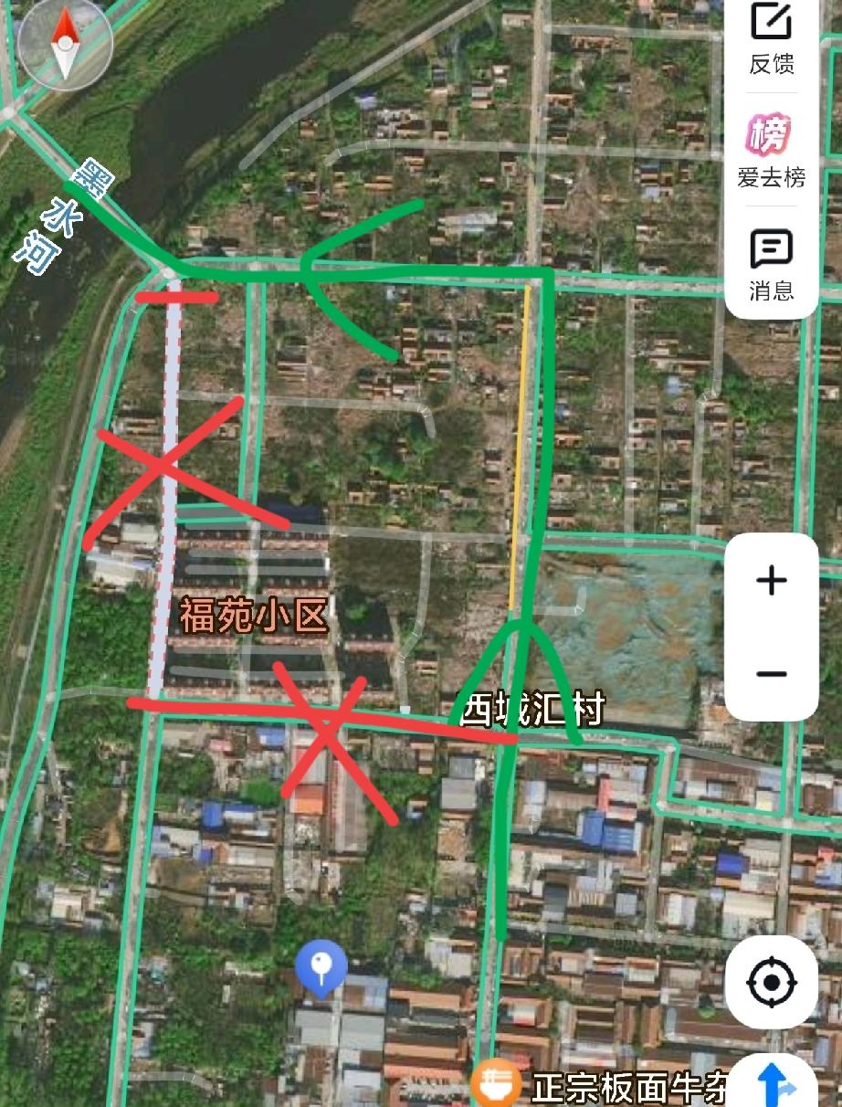 青岛市城阳区城阳街道西城汇社区福苑小区西侧通往墨水河桥的那条南北路已经封闭，过往