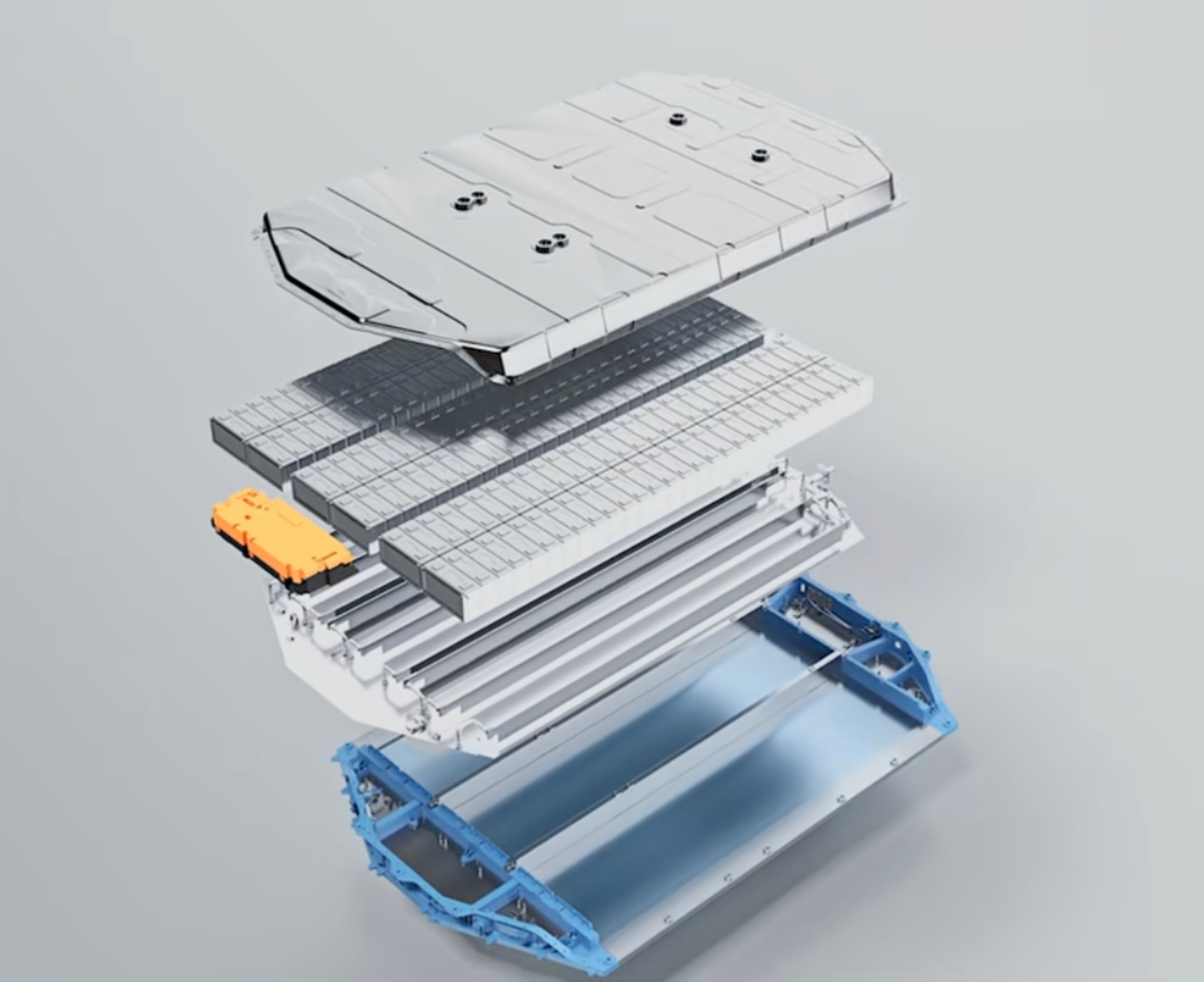 理想下一代电池包，如果是纯电版本的话，不是宁德麒麟的结构了减少了冷却水道的数量（