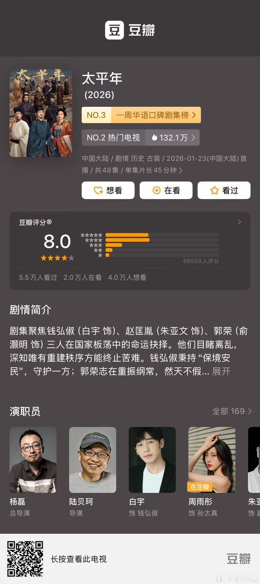 太平年评分上升至8分 太平年豆瓣评分8.0  太平年《太平年》真的值得一看！历史