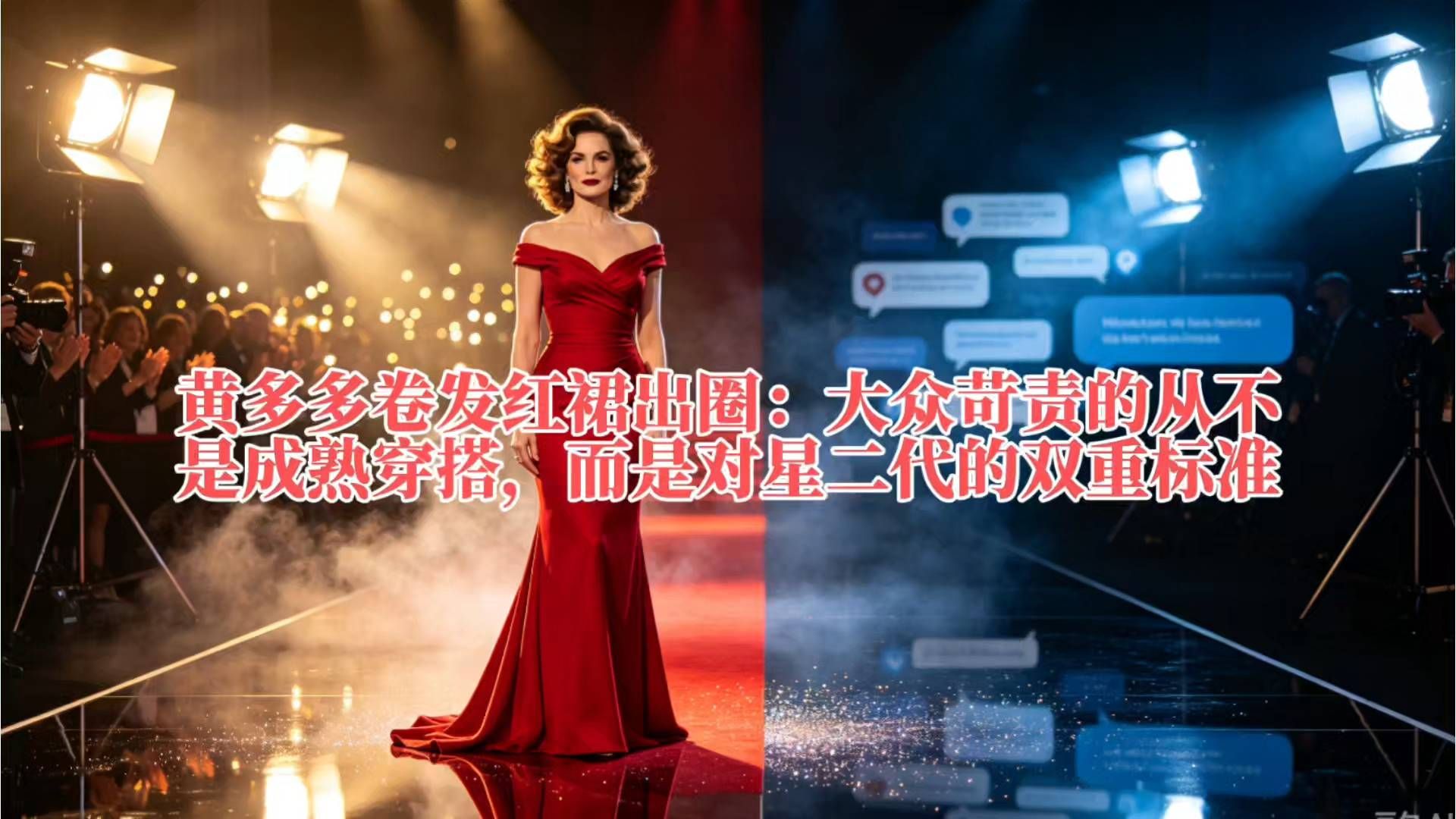 黄多多卷发红裙出圈：大众苛责的从不是成熟穿搭，而是对星二代的双重标准