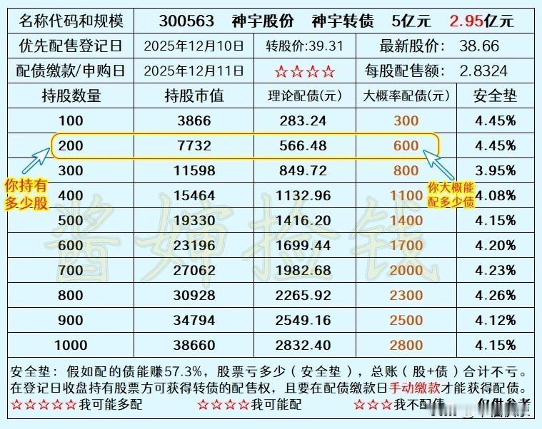 2025.12.09
——深耕，配债


神宇股份是深圳交易所上市公司，配债按张