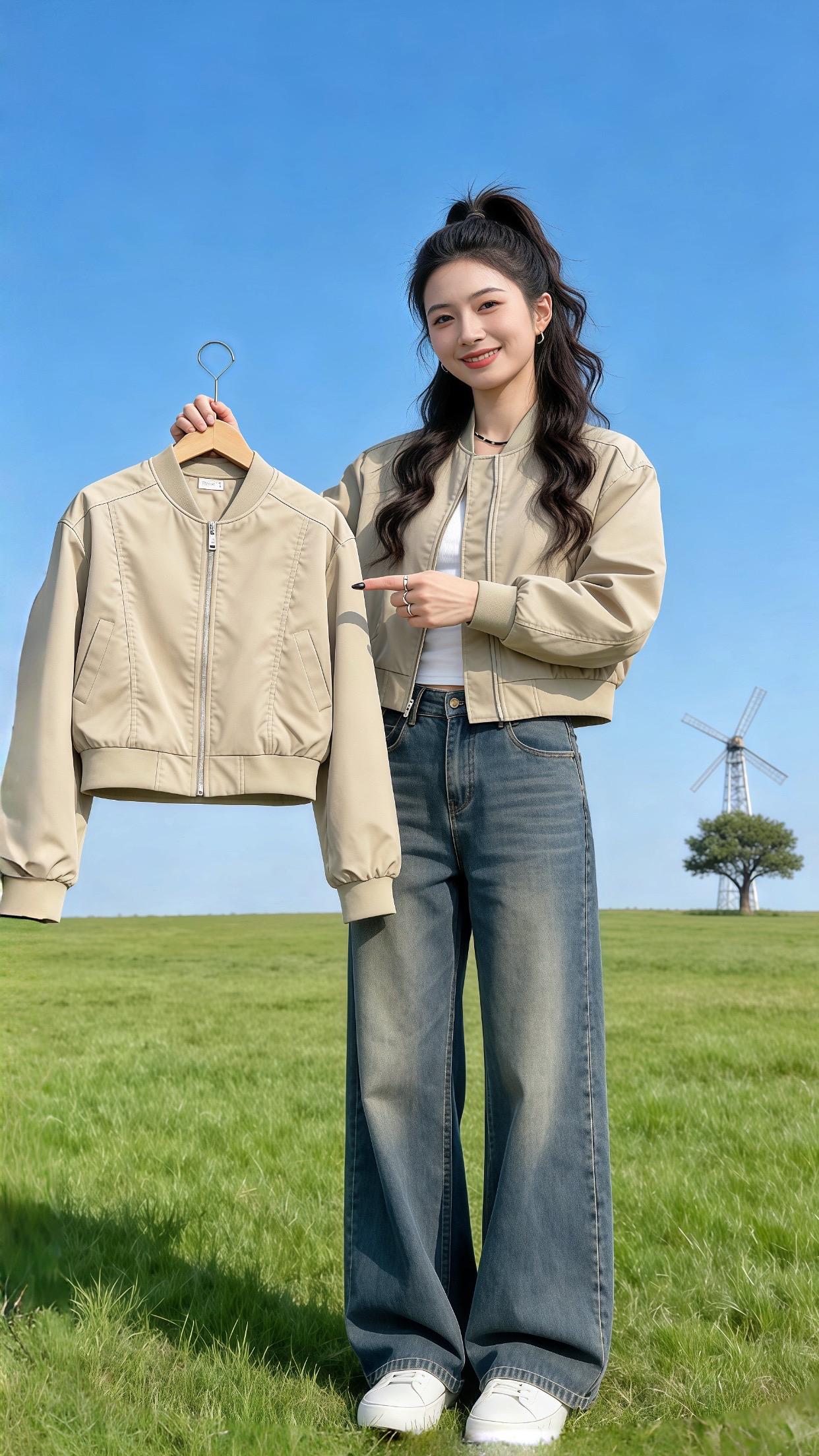 复工飒气穿搭拿捏了 小个子女生的春季显高穿搭 短款外套 棒球服外套 甜...