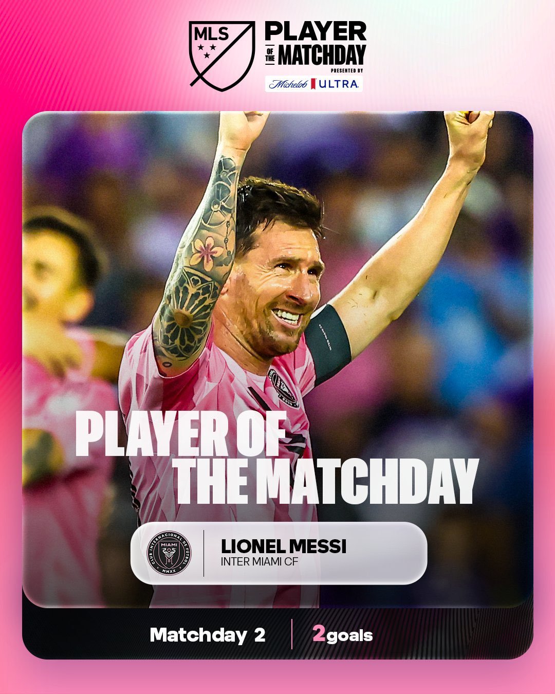 官方｜梅西荣膺MLS联赛第二轮MVP 🐐梅西