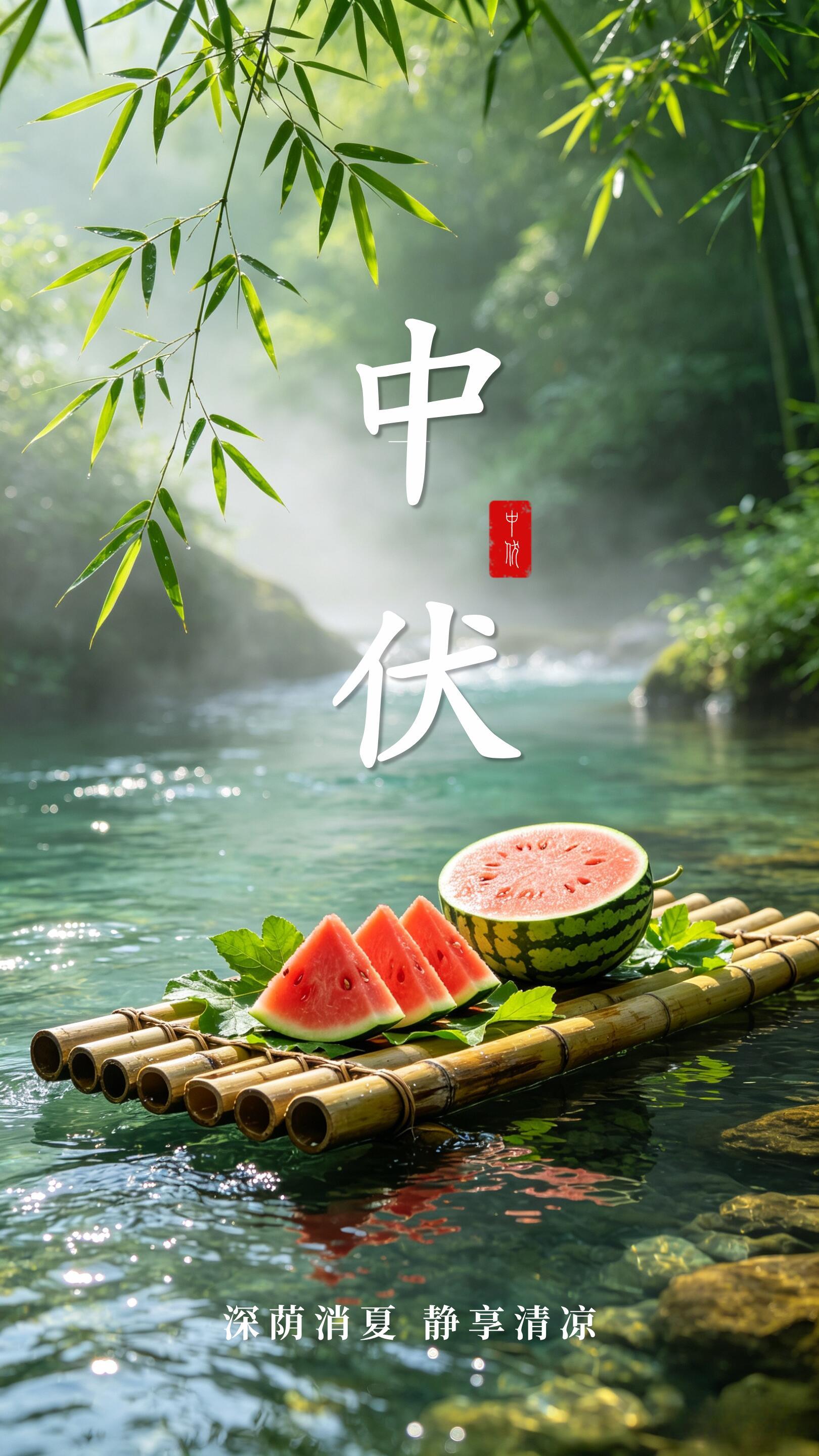 2026.7.25中伏祝福图片海报壁纸拿图吱一声噢～ 