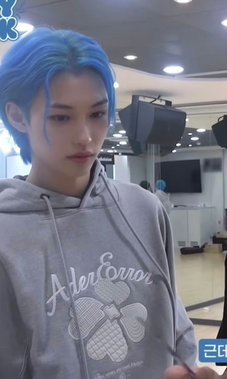 李龙馥 felix🐣straykids蓝发时期的李龙馥有这样的萌袖妹宝你几点回