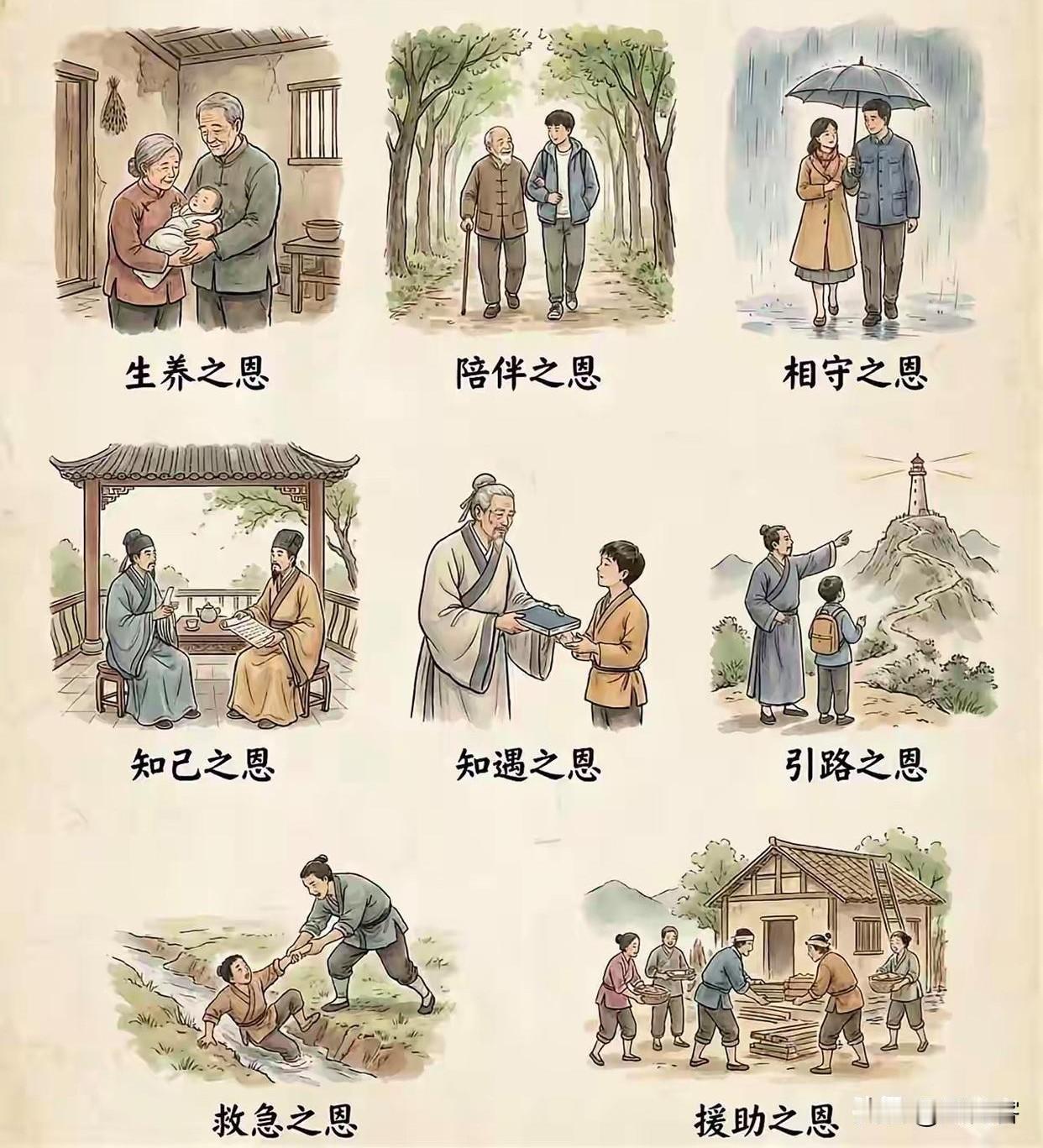 人生有八恩，一世不能忘！