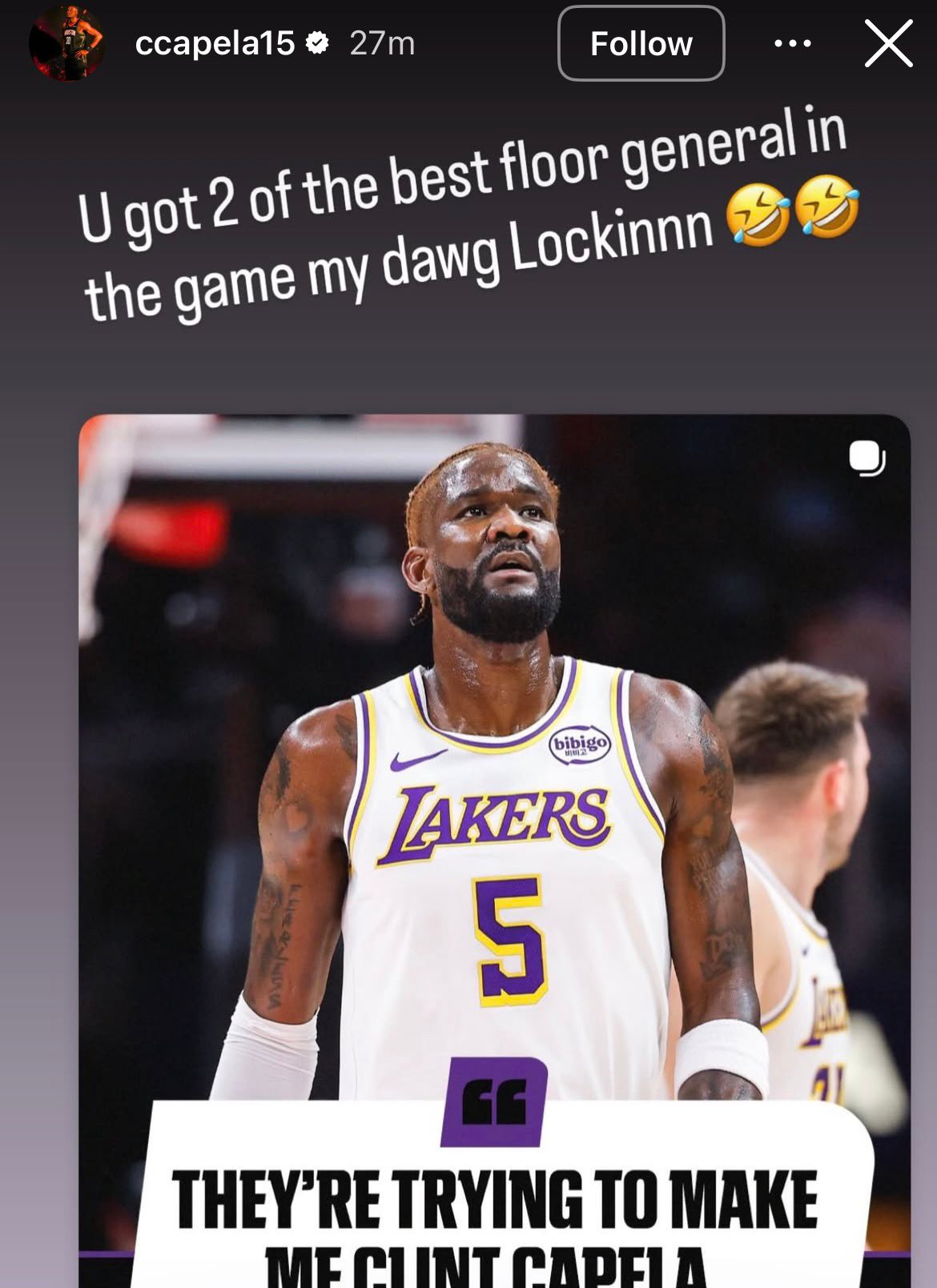 卡佩拉点名嘲笑了艾顿…“兄弟，你阵中可是有全联盟最顶级的两位指挥官啊，稳得一批啊