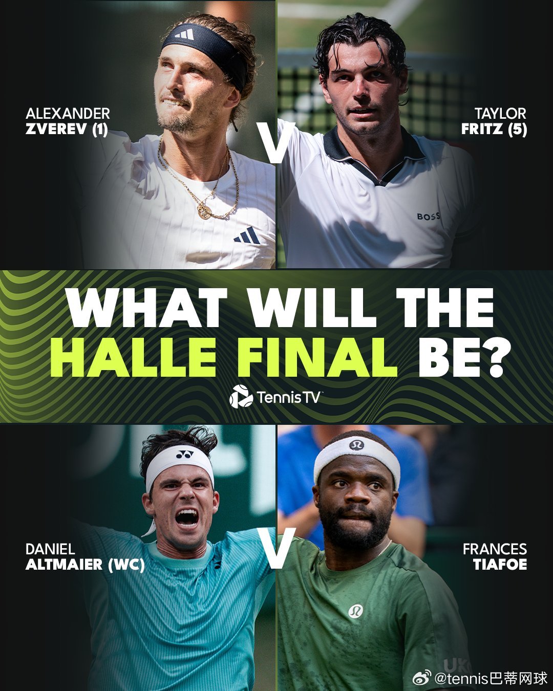 ATP哈雷、女王杯四强产生，法网冠军兹维列夫能否延续连胜？ATP哈雷兹维列夫🇩