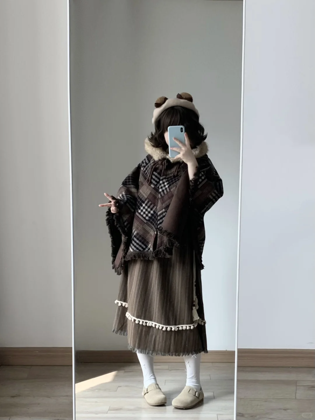 160 120｜微胖复古秋冬棕色系穿搭🍂好可爱！