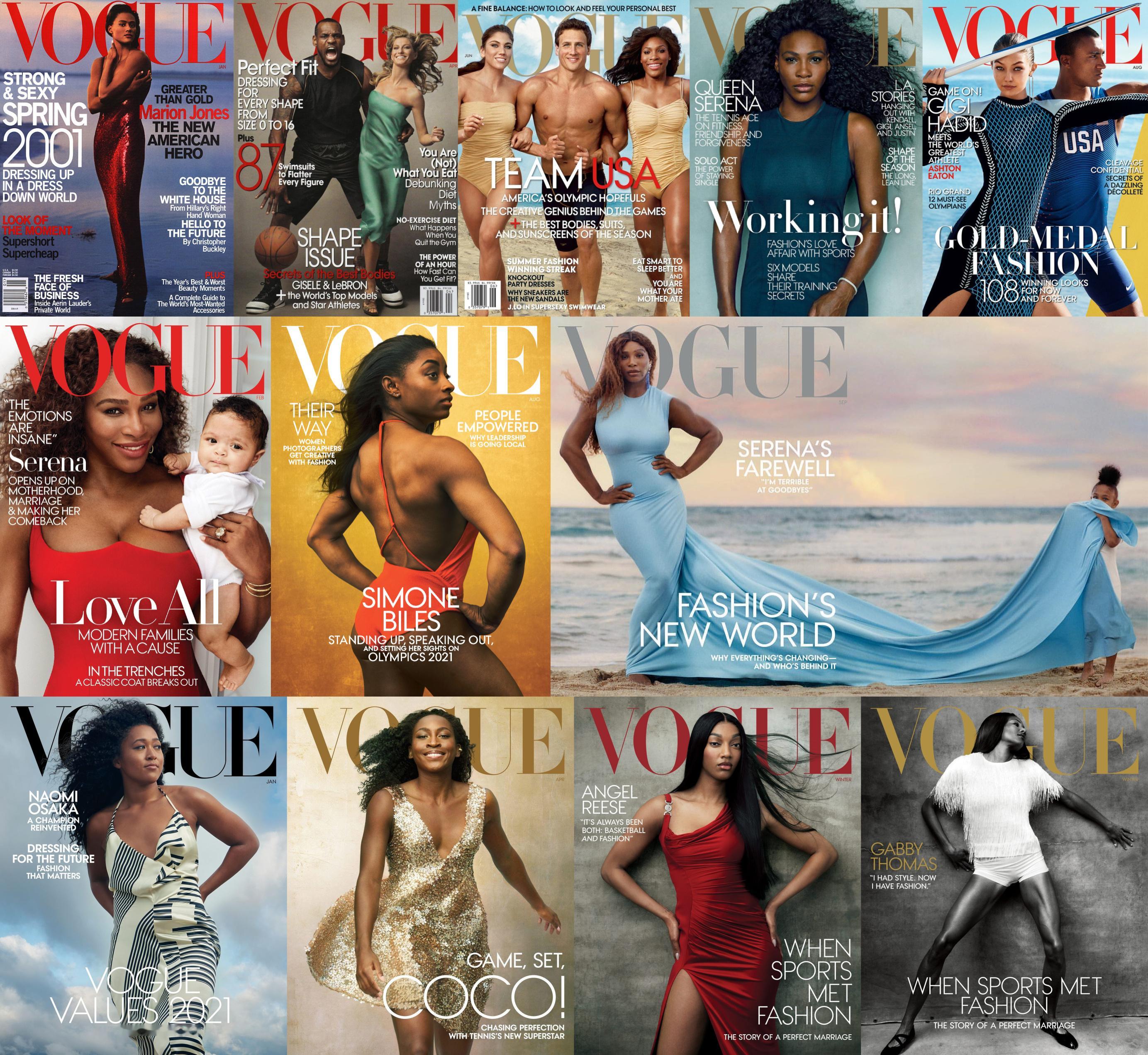 VOGUE US  封面上的运动员面孔 2001.01 ：Marion Jone