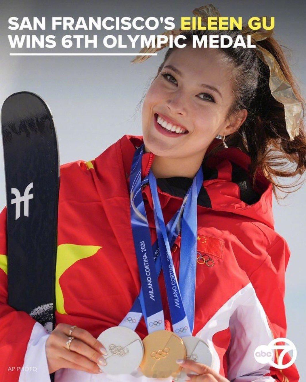 湾区居委会发来贺电！ABC7 报道指出，来自大湾区的自由式滑雪名将谷爱凌在 20