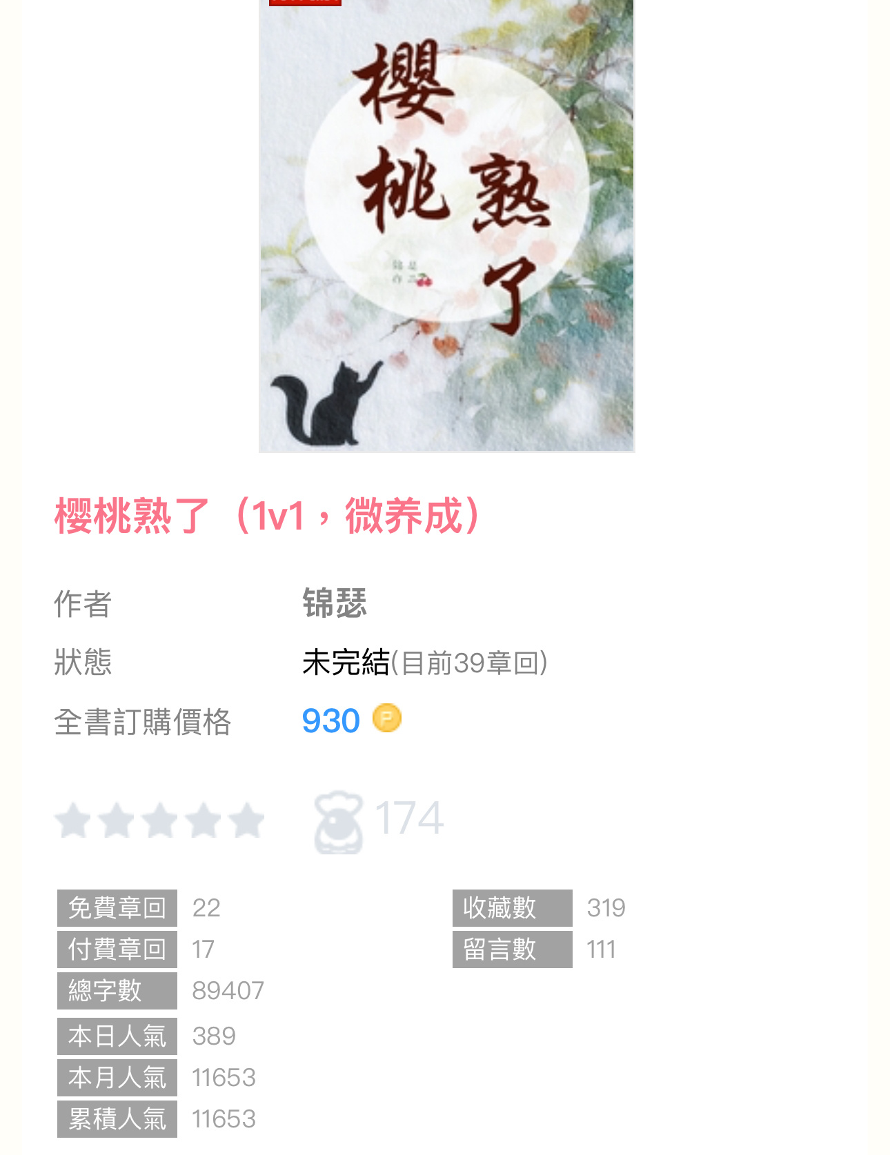 【新書播报】《樱桃熟了》by锦瑟🔸连载🔹人外／前世今生／微养成／1v1，sc