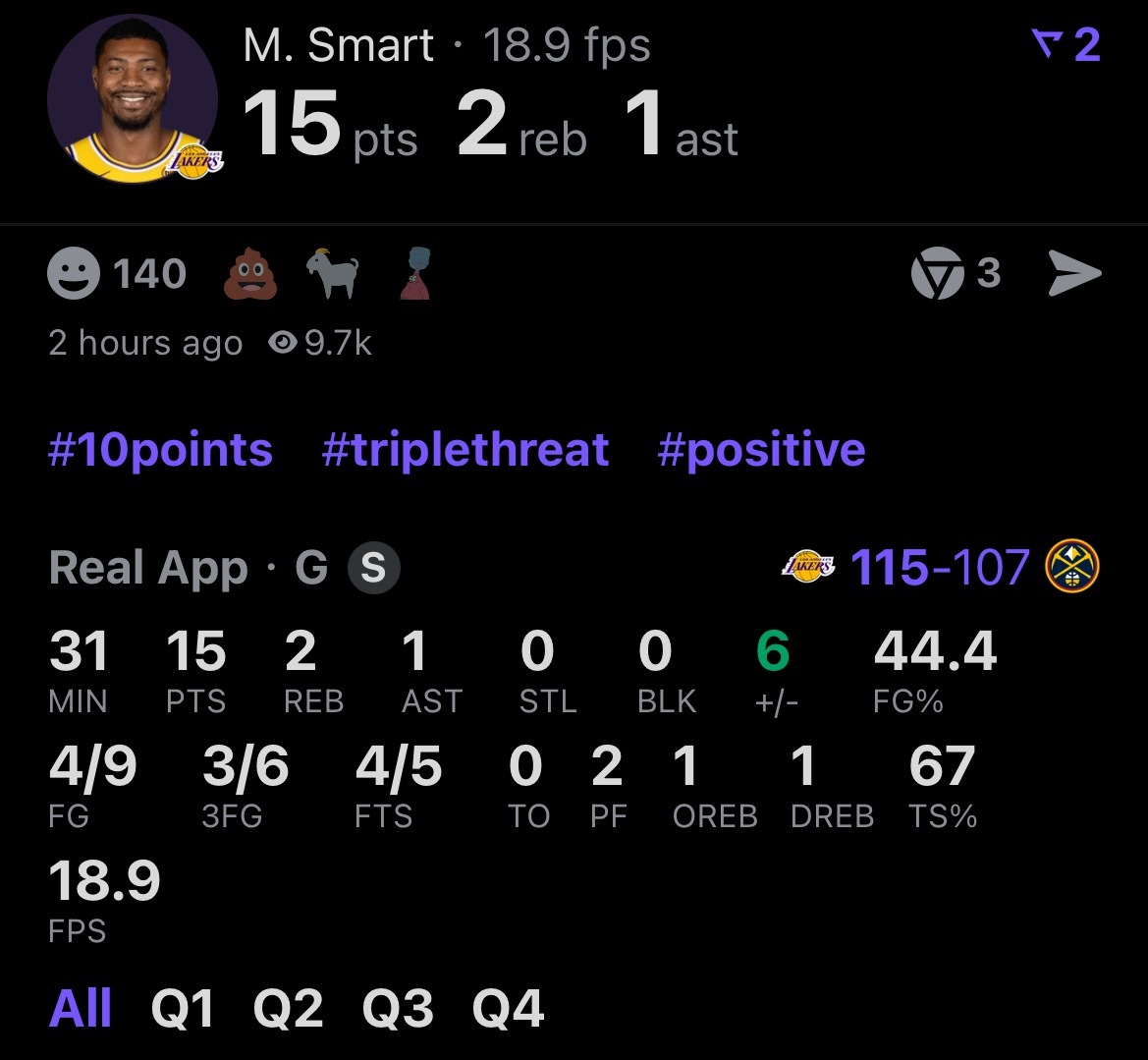 必须要把赞赏给到今天的刚哥👍🏻-贡献15分2板1助，上半场4中0，下半场5中