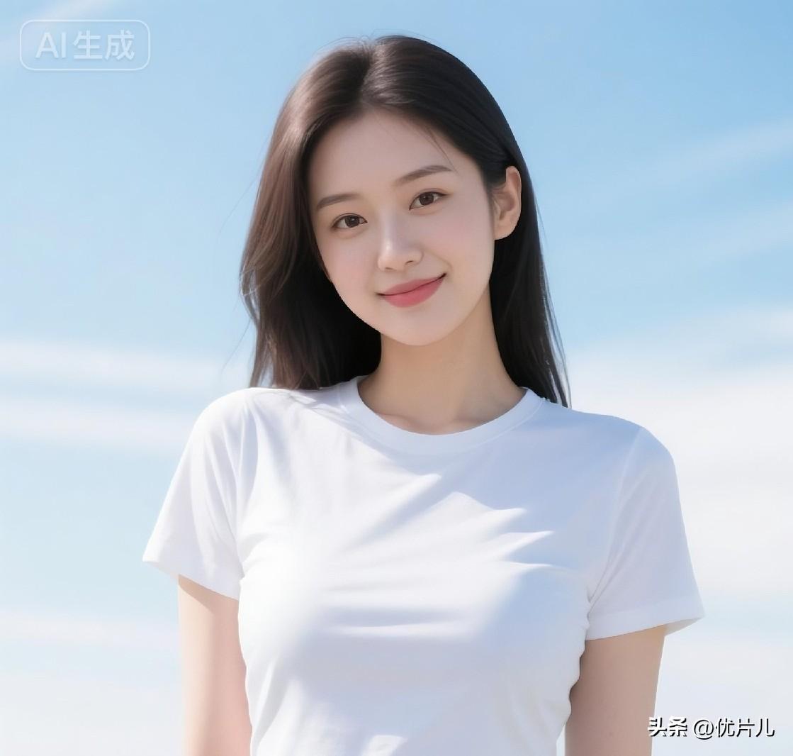 她的目光径直投来，不再仅仅是微笑，而是蕴含着一种沉静的力量。
那双眼睛深邃如夏日