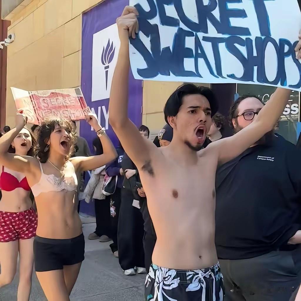 纽约是美国白左的重要据点，纽约大学学生集会抗议东南亚国家的“血汗工厂”，却忘记了