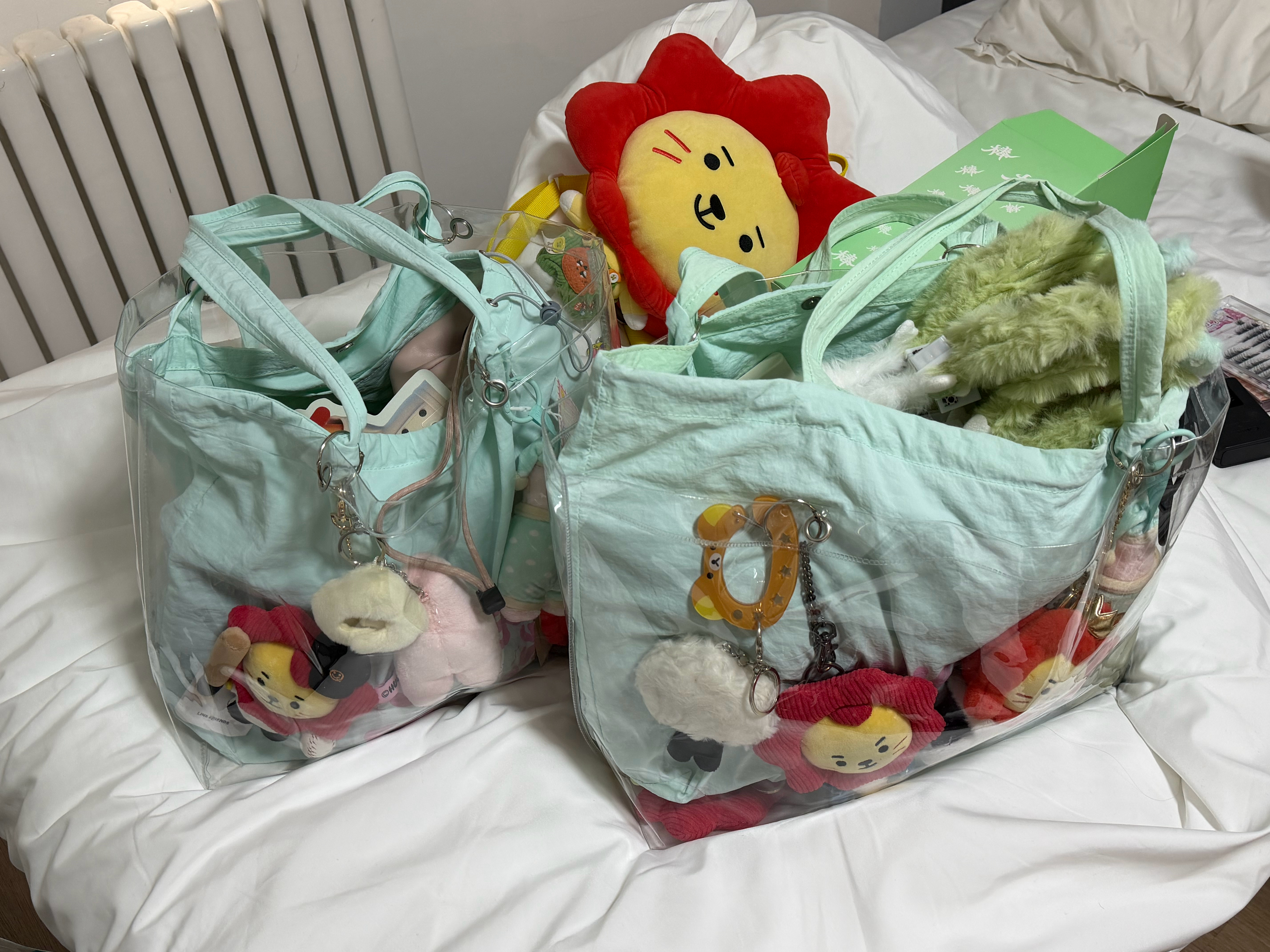 毫不夸张 两个包加起来得有四十斤 