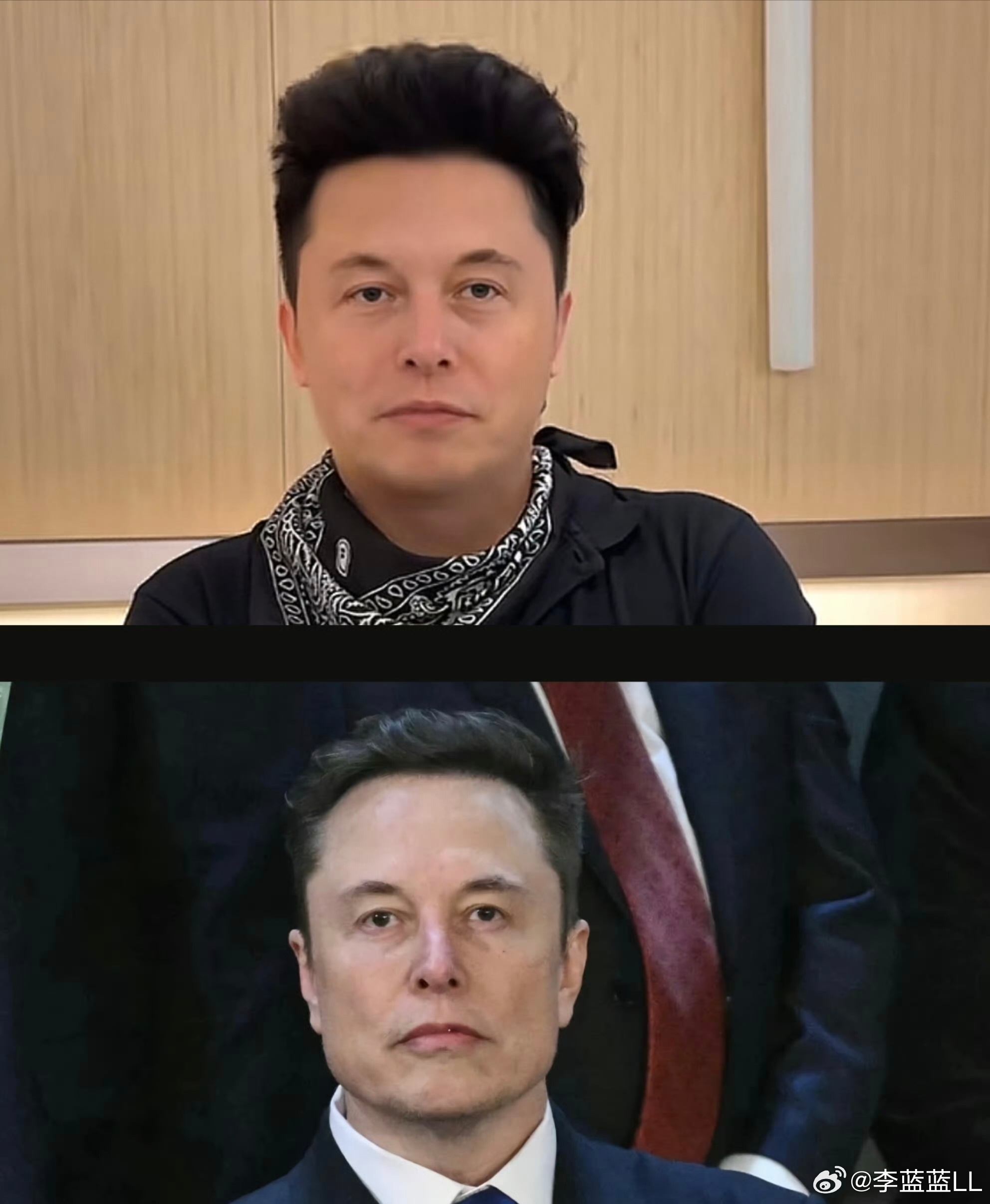 马斯克怀疑自己有中国血统哈哈哈哈，中国版马斯克你们觉得像不像？[允悲] ​​​