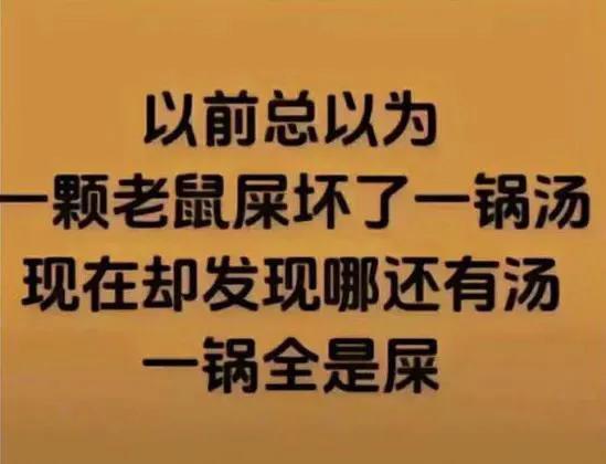 真的是话糙理不糙！

原来，最可怕的从来不是一粒老鼠屎，而是当所有人都习惯了屎的