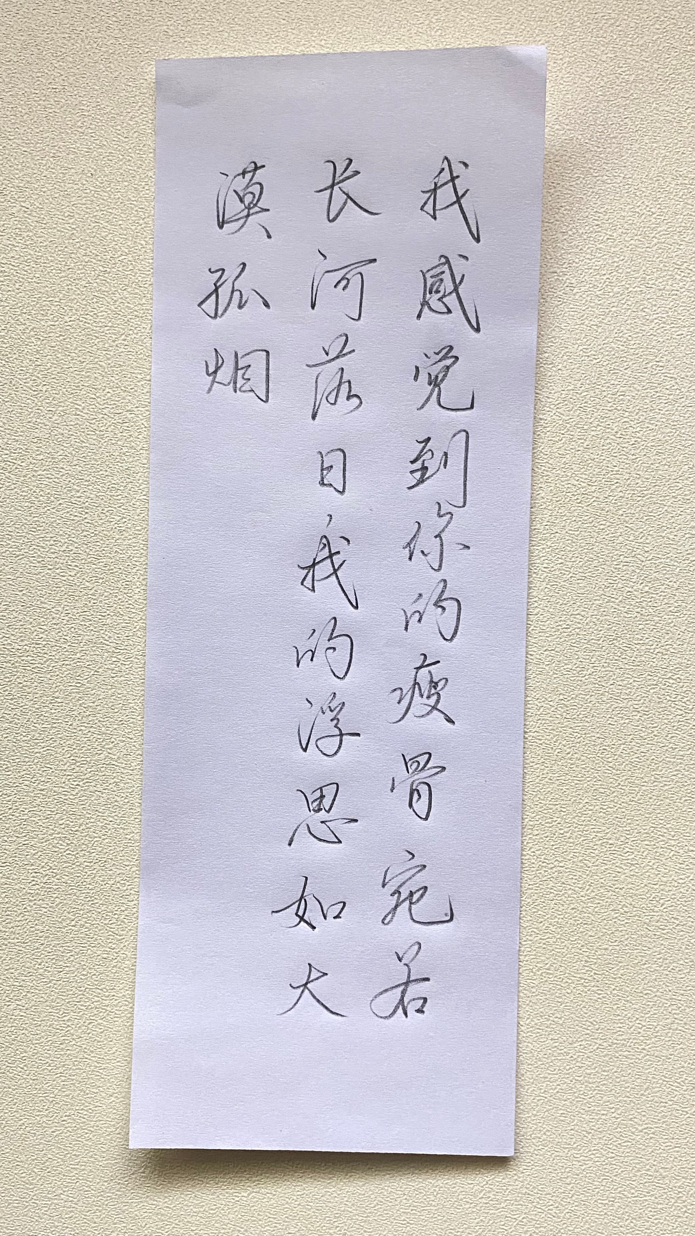 今日作业（2025.3.22）我感觉到你的瘦骨宛若长河落日，我的浮思如大漠孤烟。