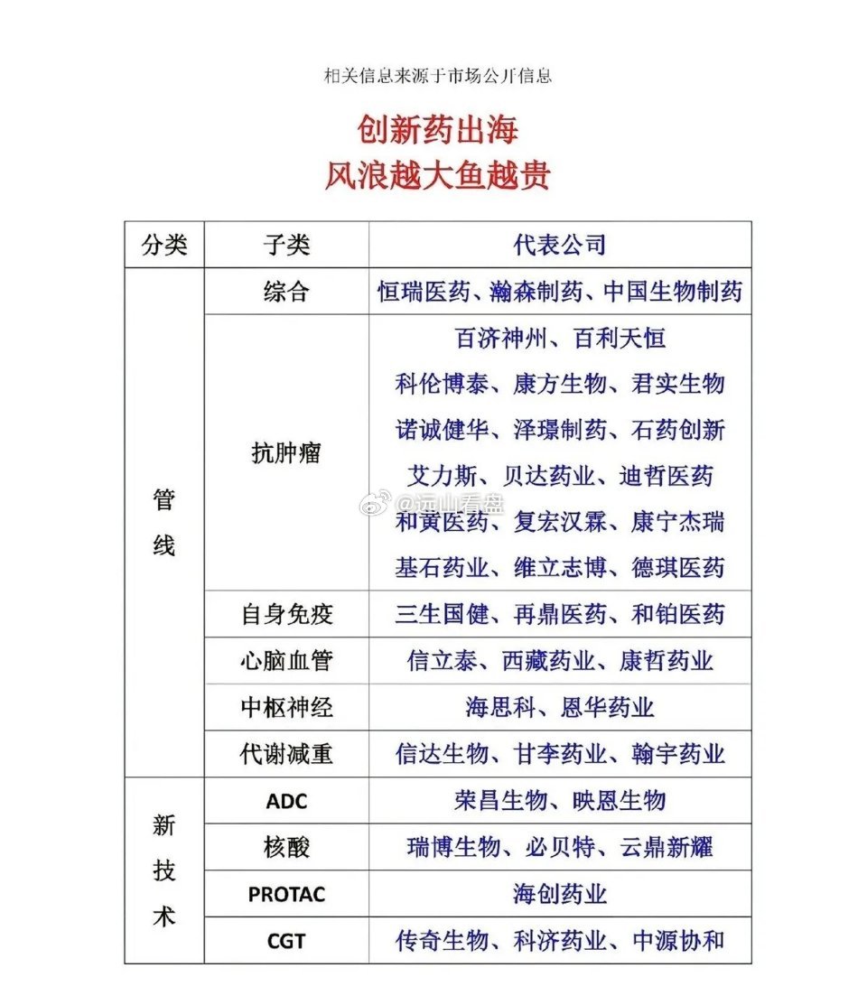 恒瑞、百济、荣昌这些头部队列，让国产创新药出海从“可选项”变成了真正的“必答题”