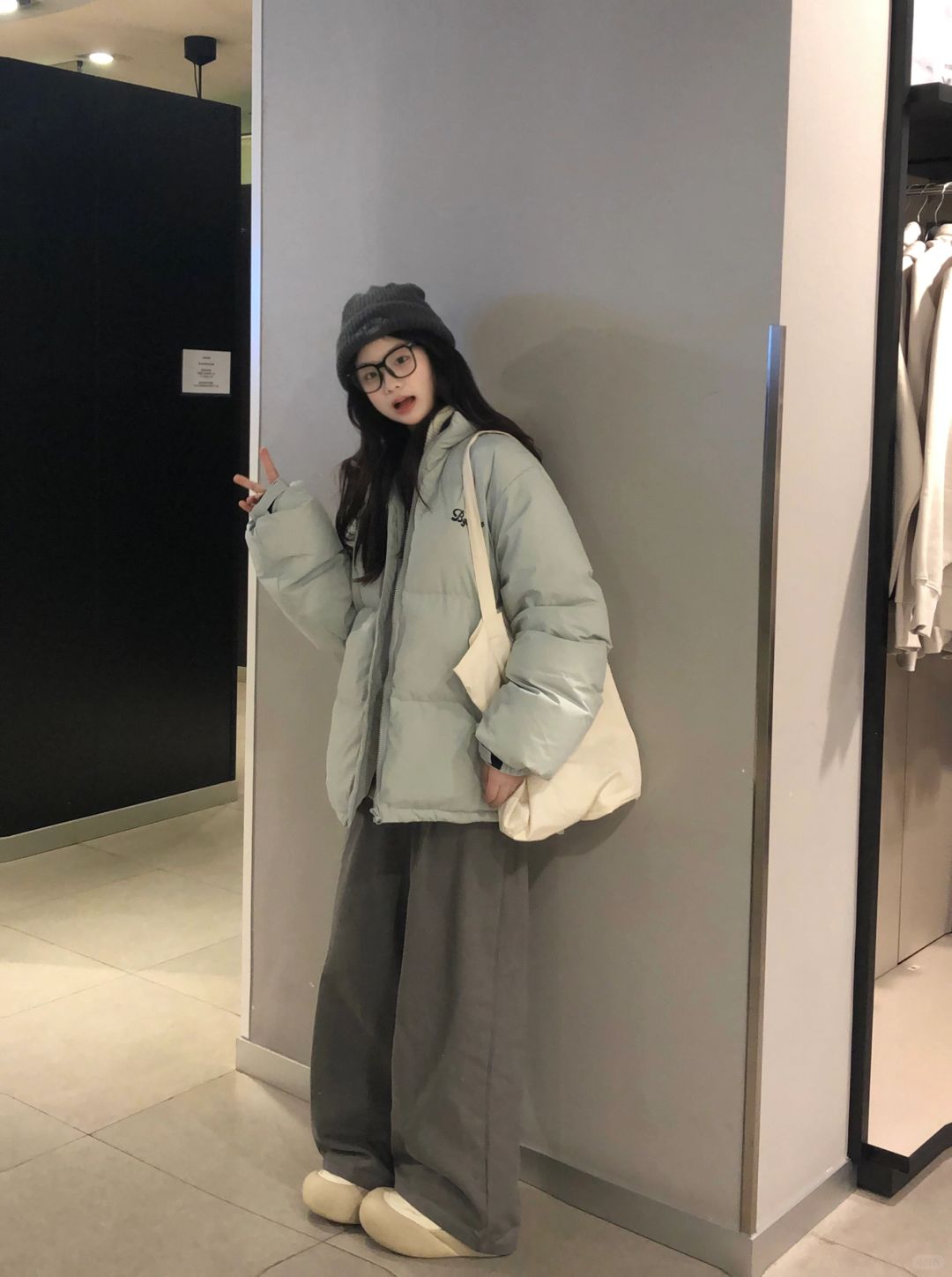 ☃️冬天的第一件雾灰色羽绒服好好看！！！