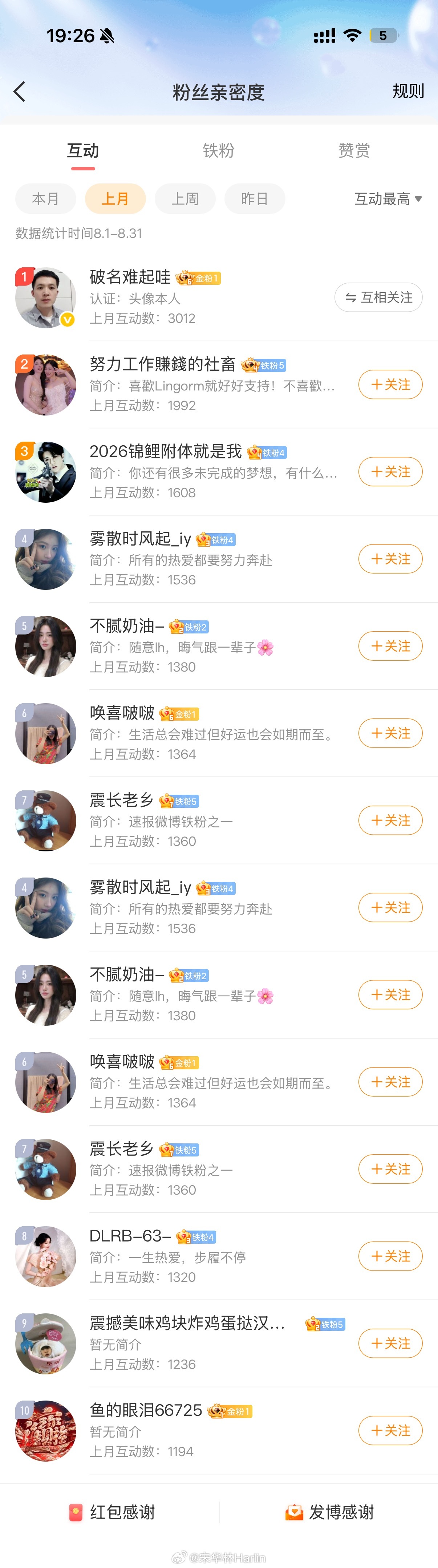 互动榜红包来了，前十名，每个人 10 元[污] ​​​