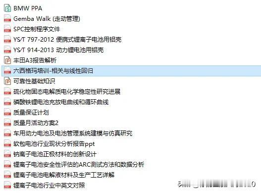 知识星球-新质能源智库第64季共上传了包含质量、六西格玛、管理体系、锂电及材料、