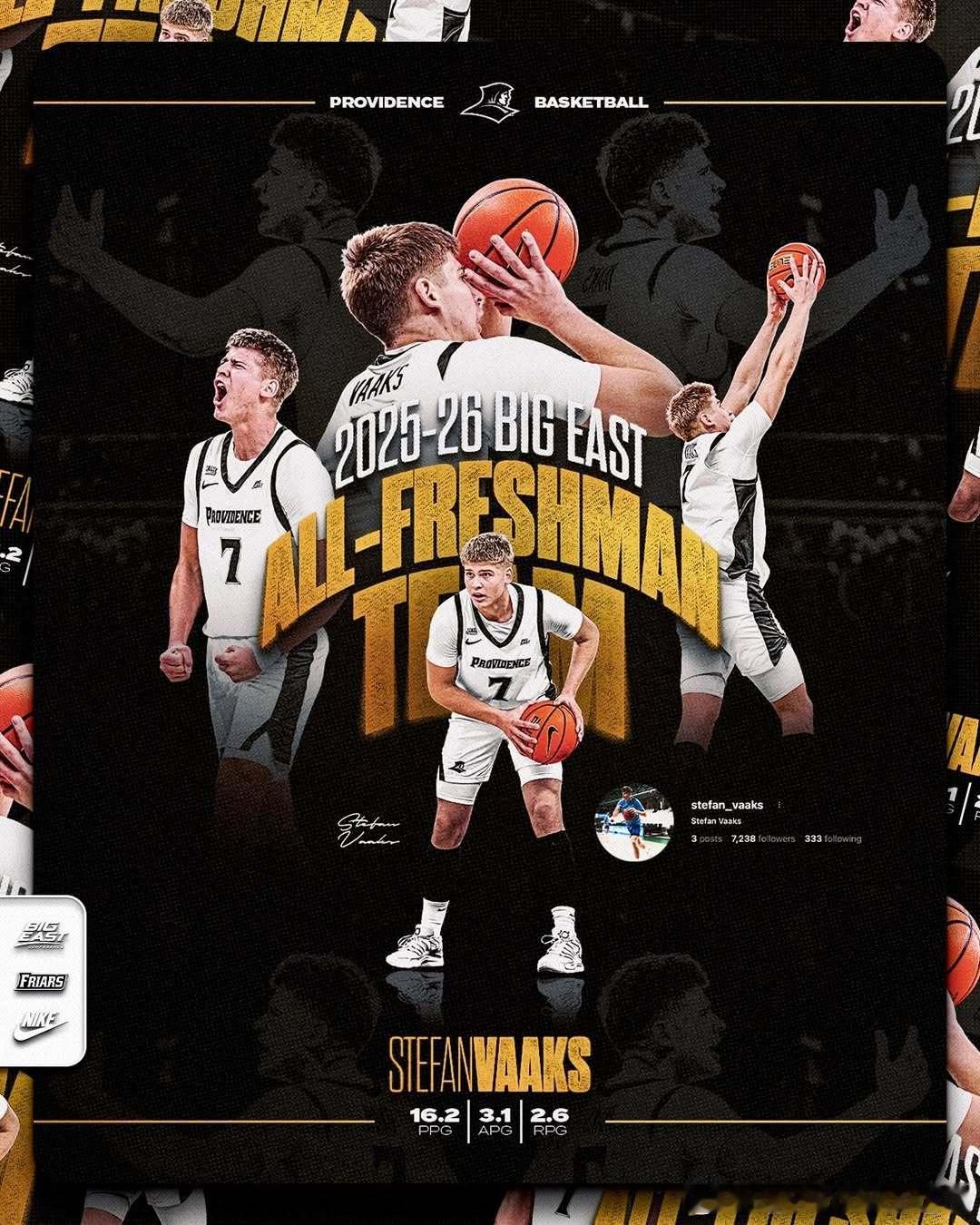 普罗维登斯学院后卫斯特凡·瓦克斯(Stefan Vaaks)计划进入转学窗口这位