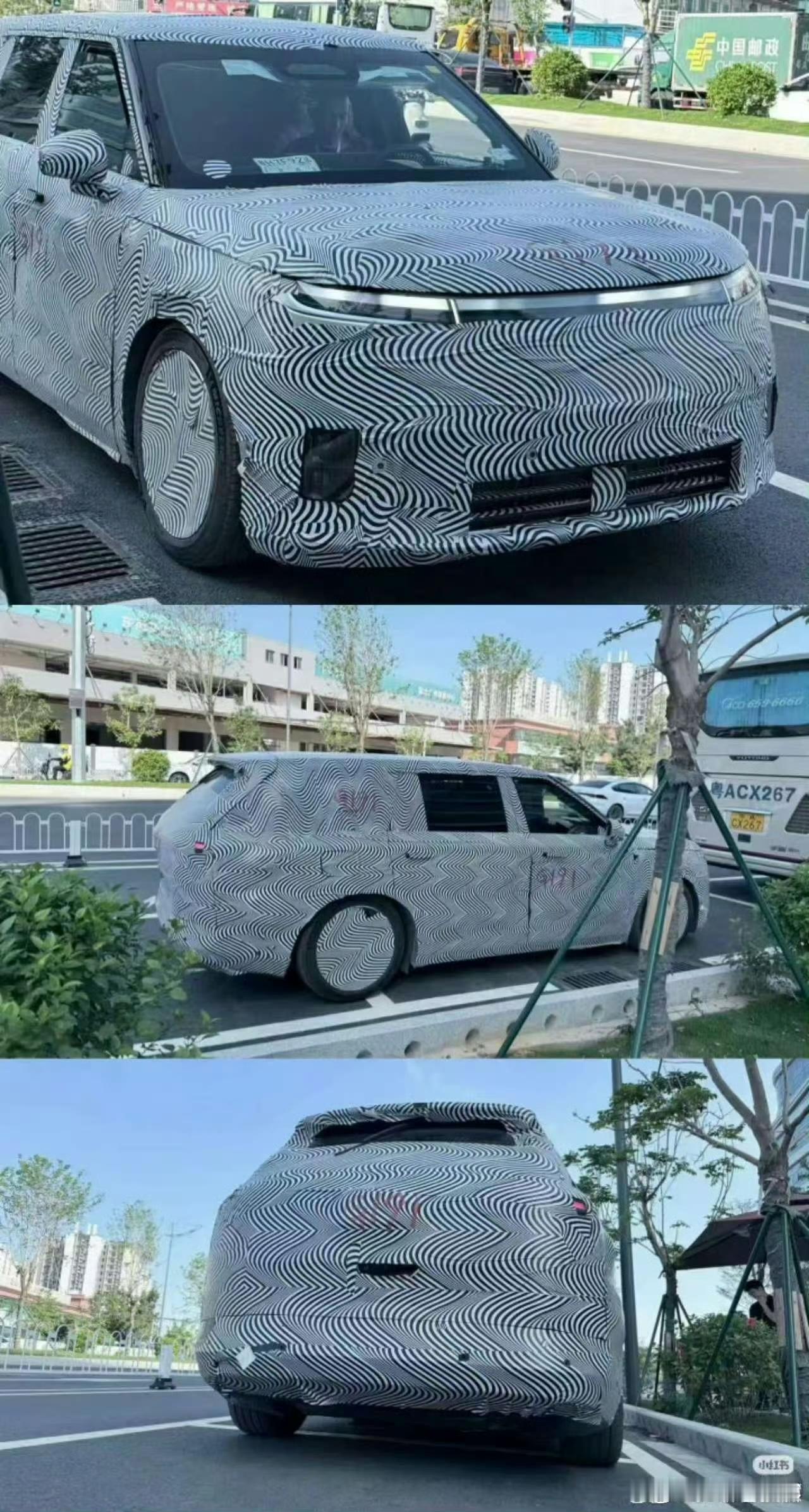 网友拍到的小鹏G01伪装车，最终会怎样命名呢，叫小鹏G8还是小鹏G10？
这个车