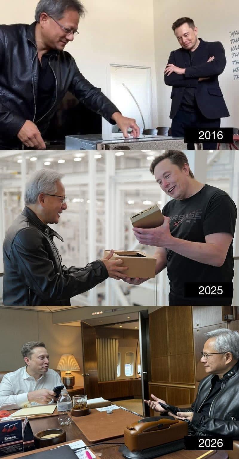 真正的朋友才是真正的财富埃隆·马斯克[超话]黄仁勋马斯克ElonMuskJens